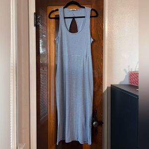 Everly Blue and White Striped Sleeveless Dress